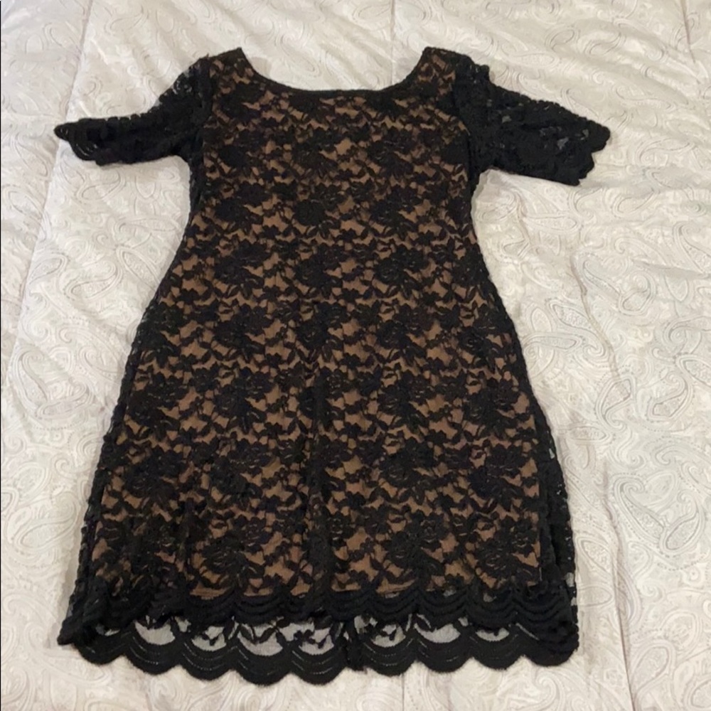 Black/Tan Lace Dress